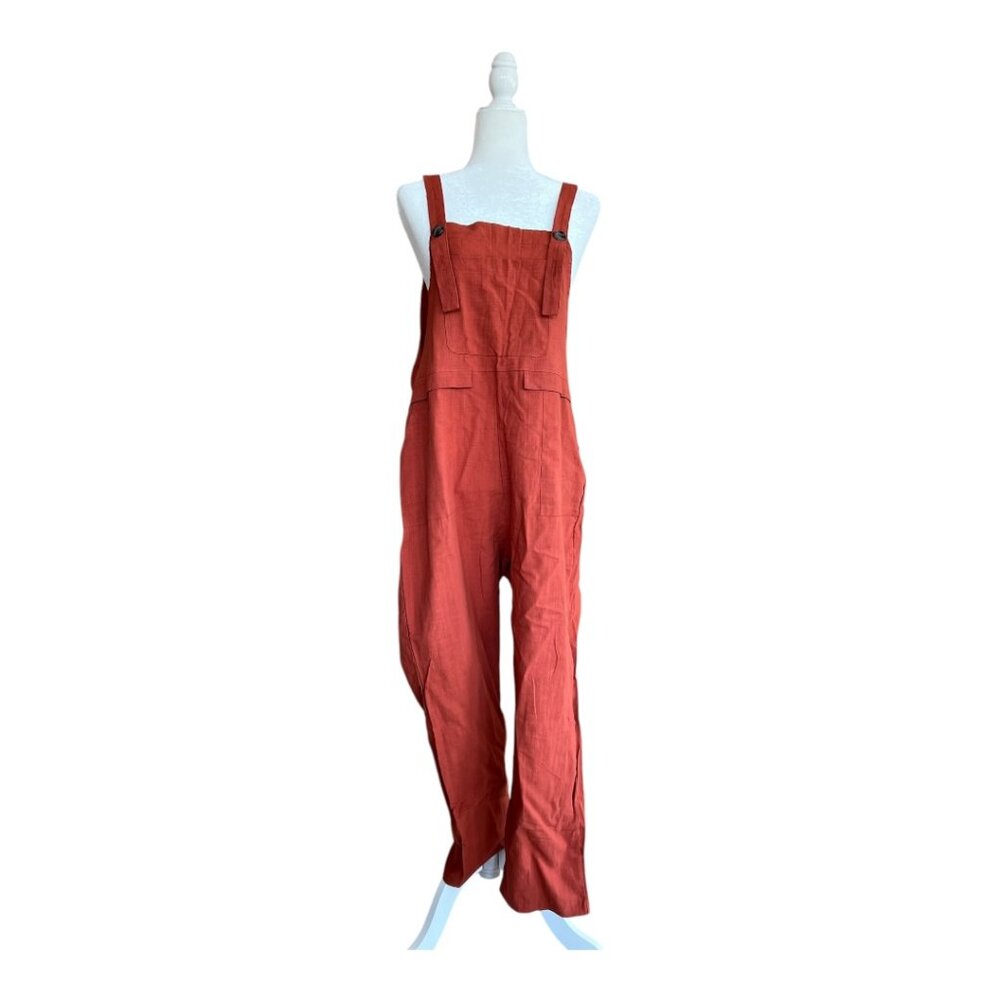 100% Cotton Rust Overalls | Adjustable Straps | Relaxed Fit | Size Small/Medium